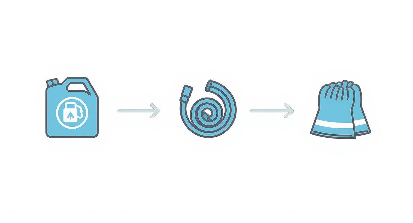 Infographic about gas pump gas can