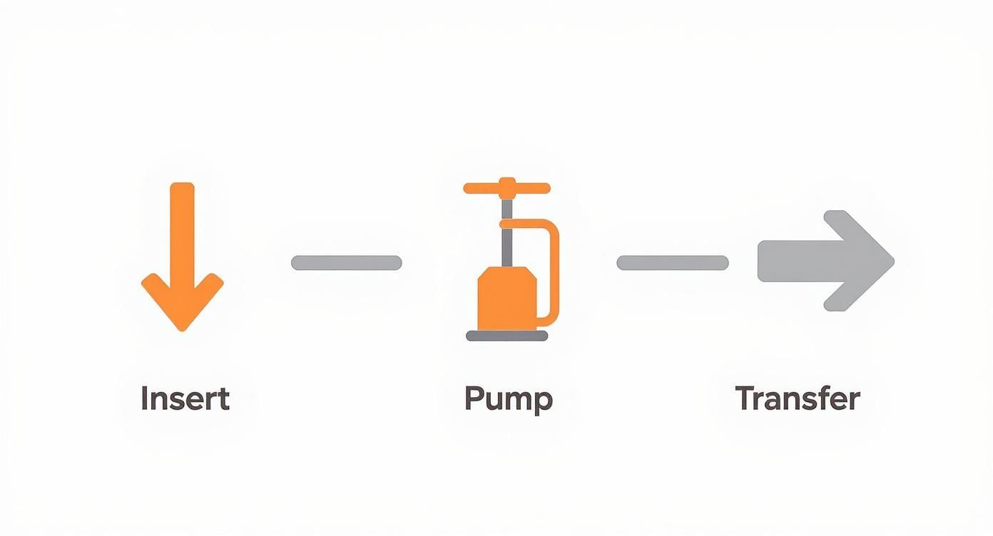 Infographic about fuel transfer pump hand