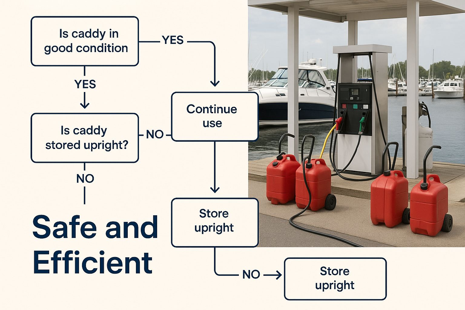 Infographic about gas dock caddy