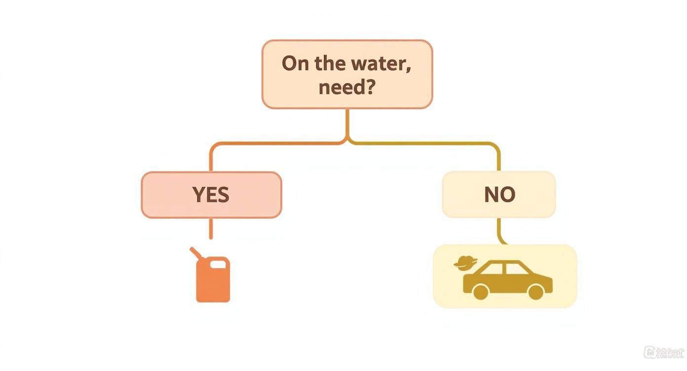 Infographic about portable fuel can