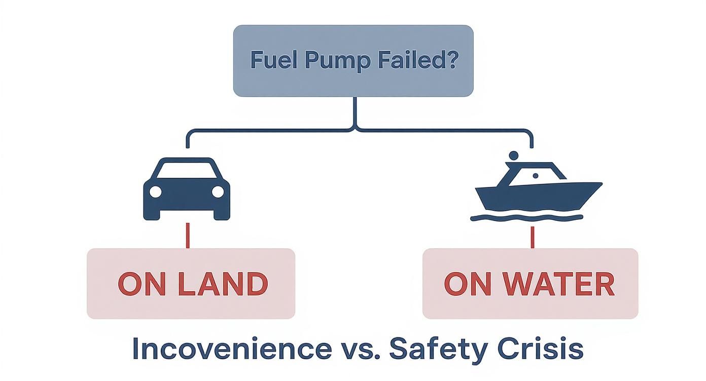Infographic about fuel pumps for boats