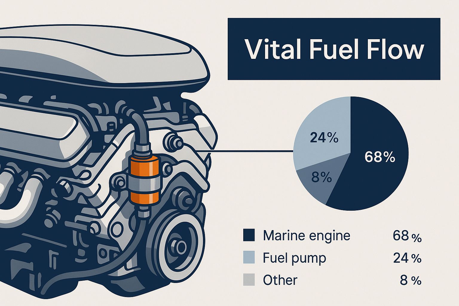 Infographic about gas pump for boat