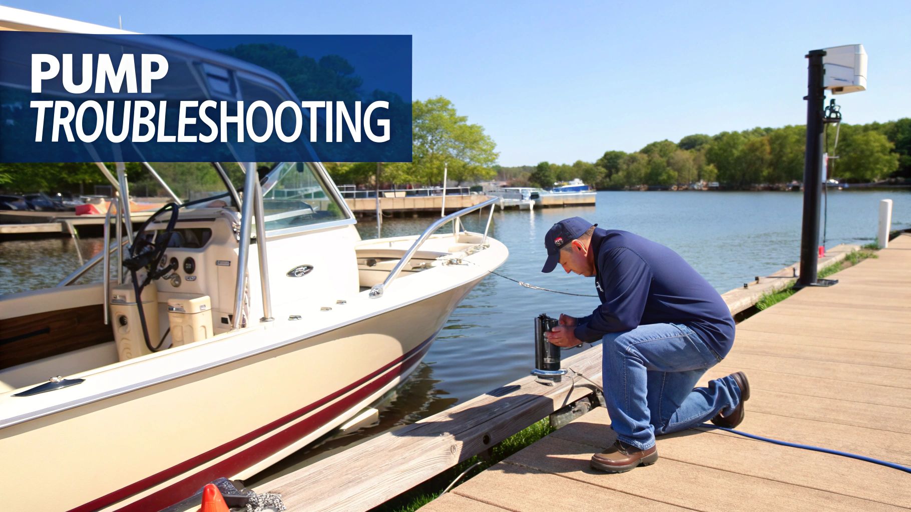 A boater inspecting the engine compartment of their vessel