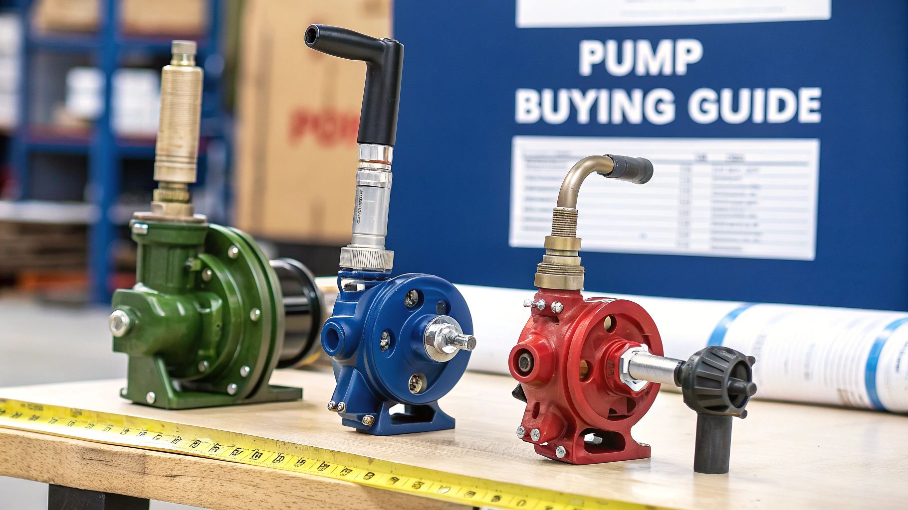 A person safely using a hand fuel transfer pump to move fuel from a red container to a vehicle.