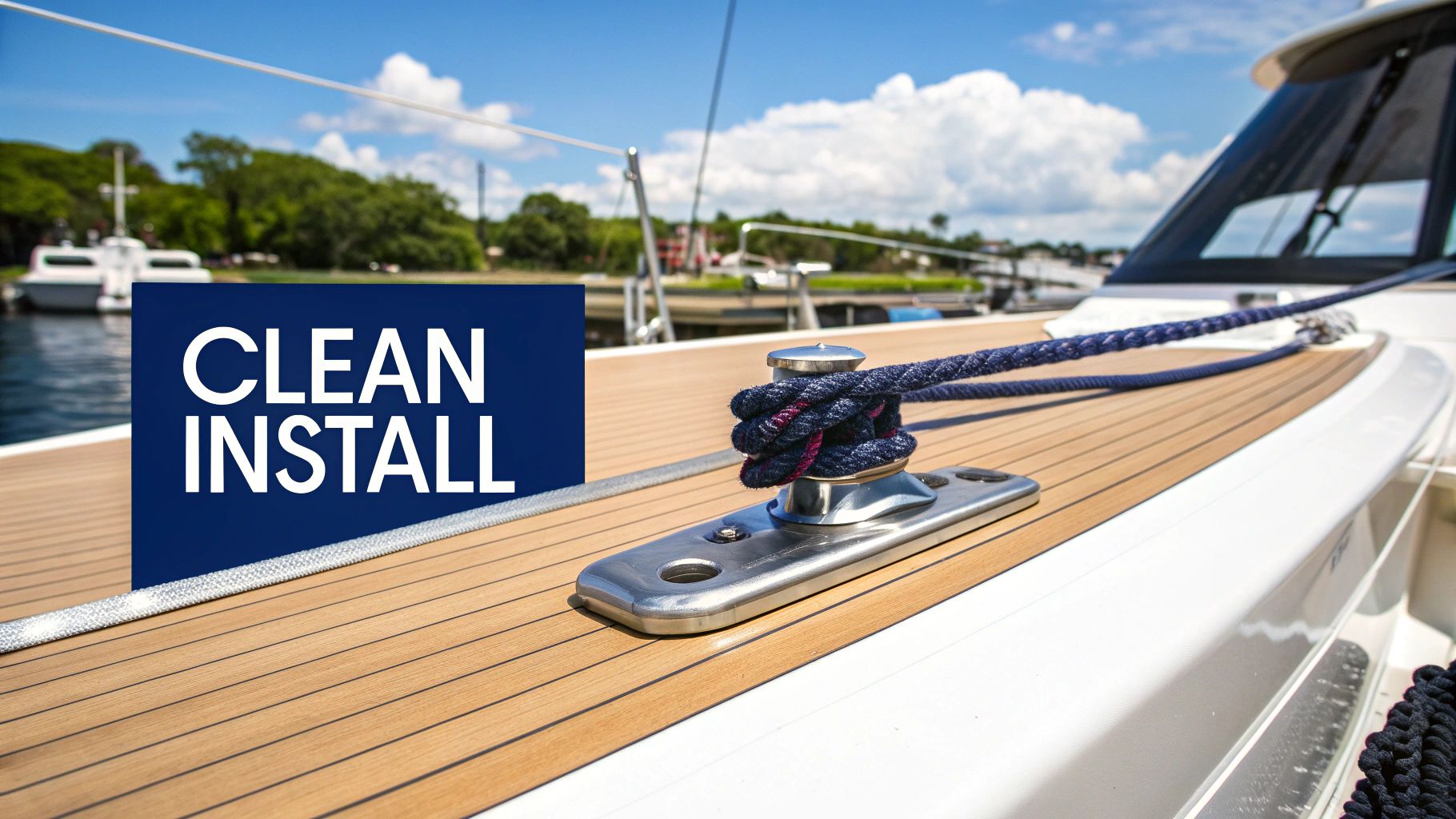 Cleats on a boat