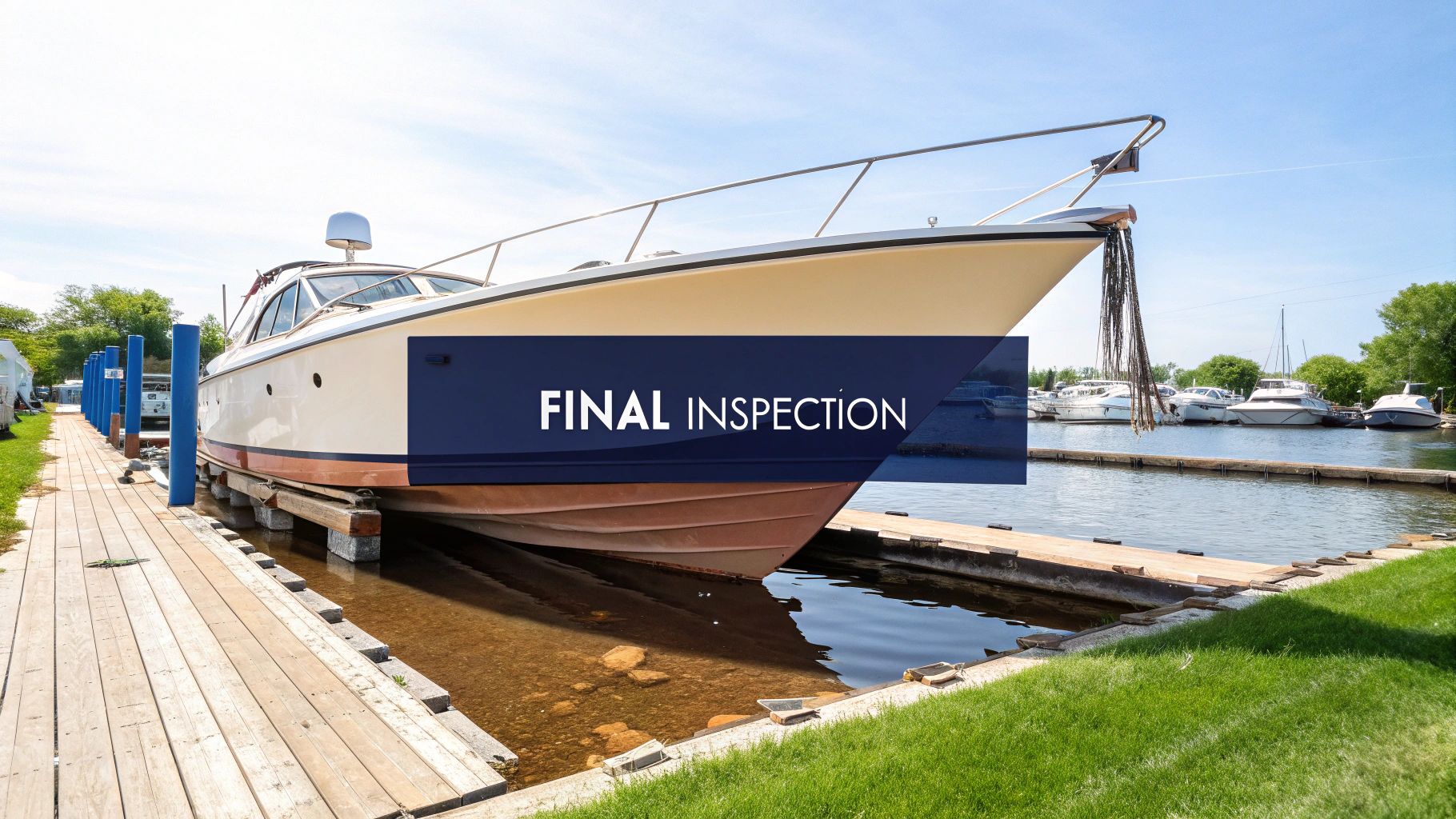 Applying bottom paint to a boat