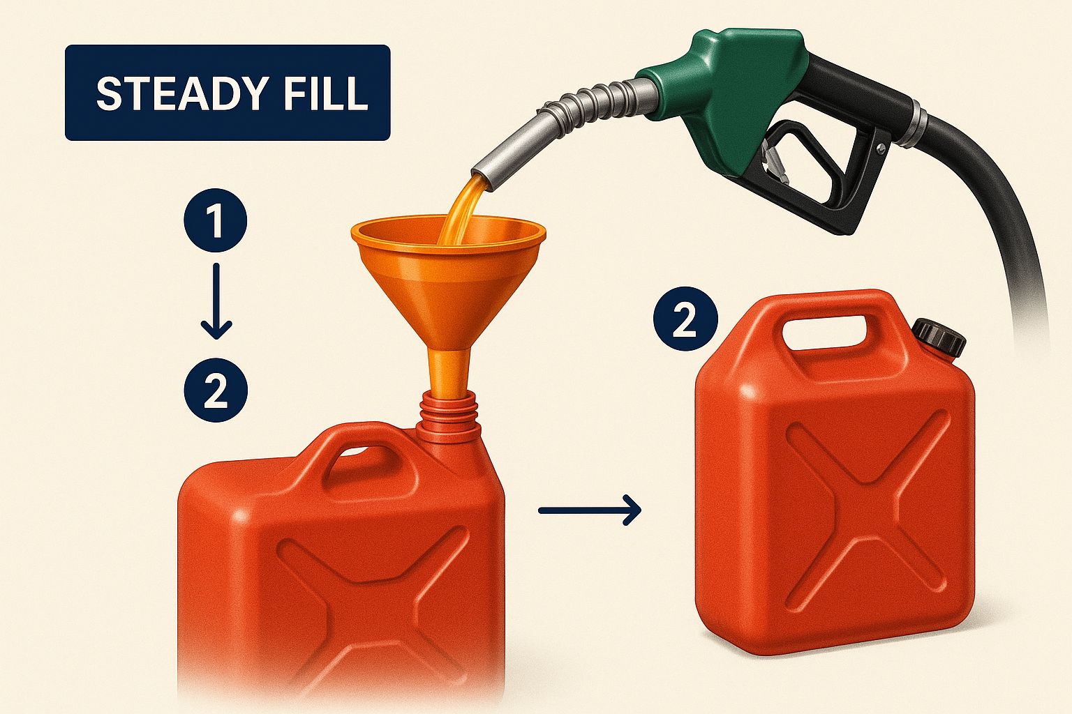 Infographic about filling a gas container