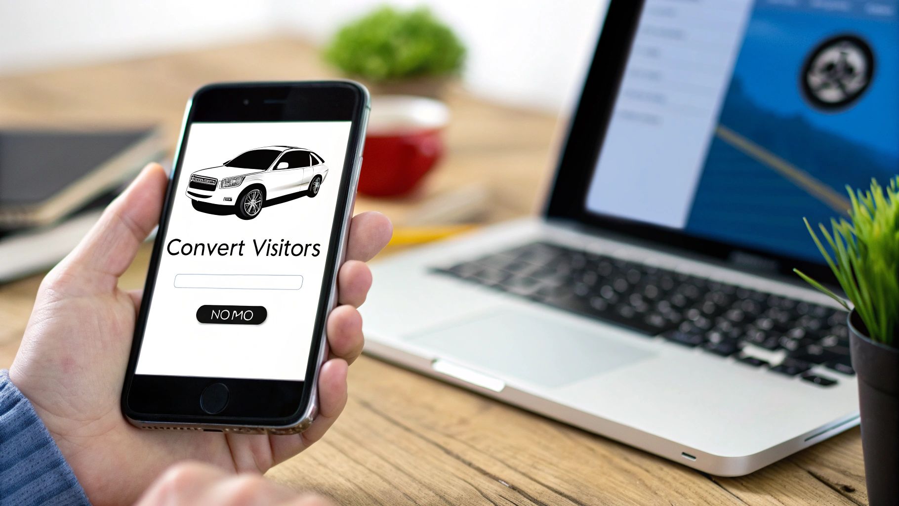 A person using a laptop to get a quote for their junk car, symbolizing a well-optimized website.