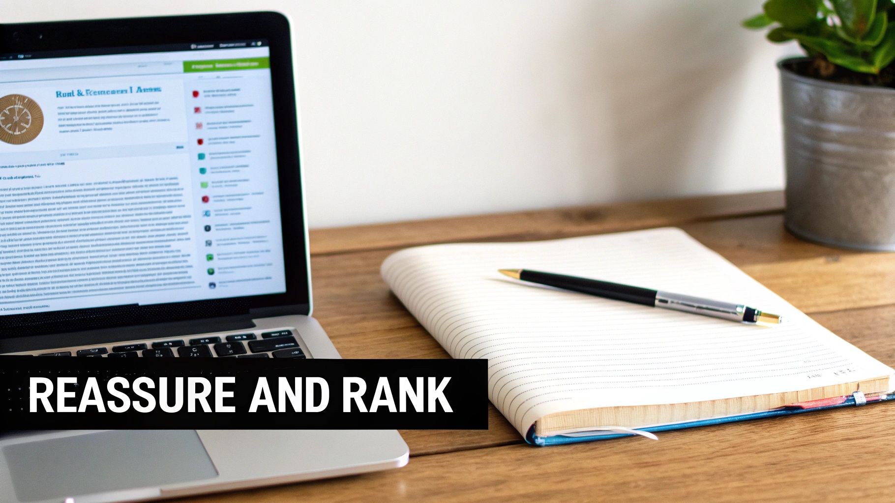A person writing at a clean desk, symbolizing thoughtful content creation.