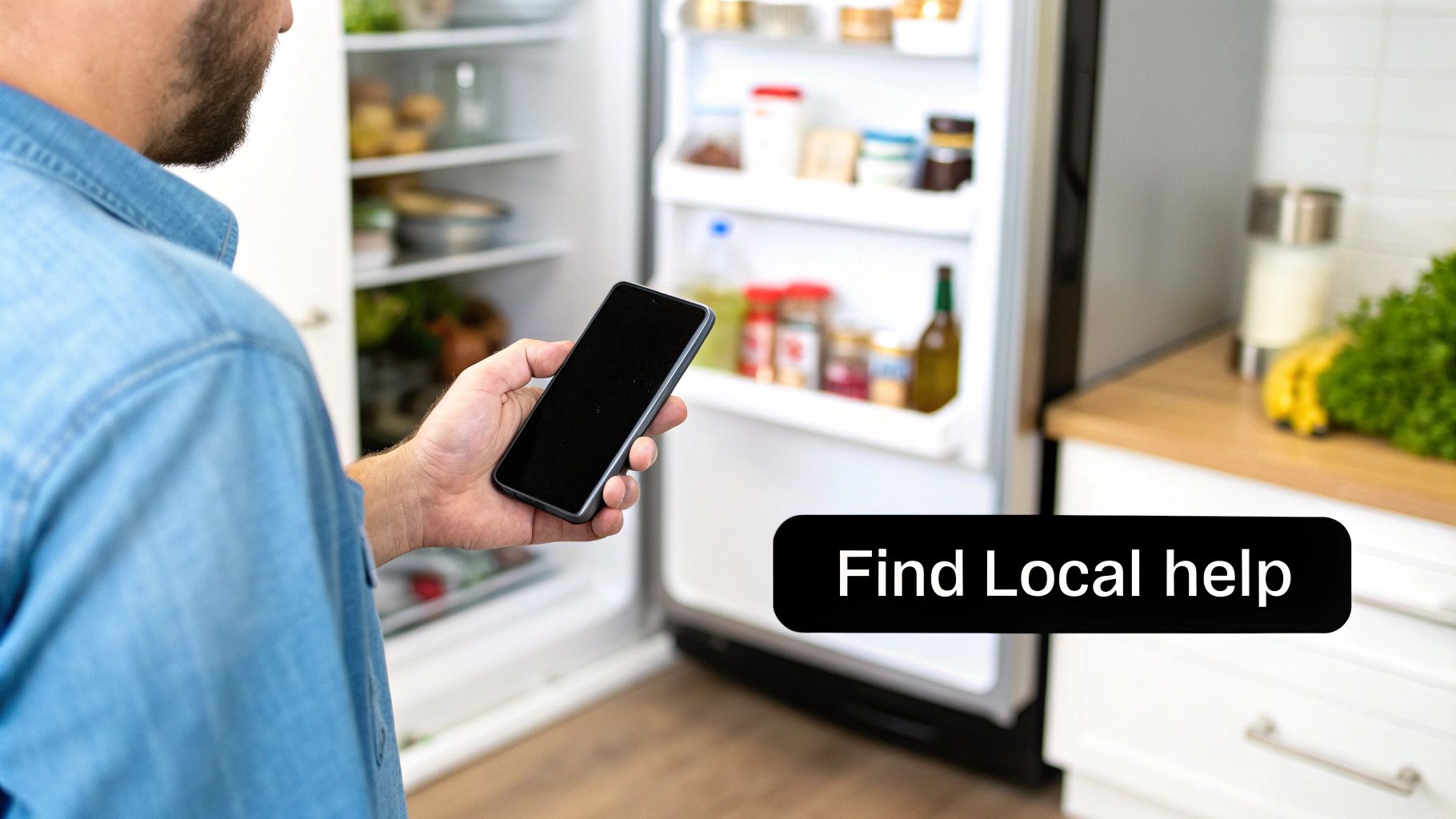 A person using a laptop to research a appliance repair keywords