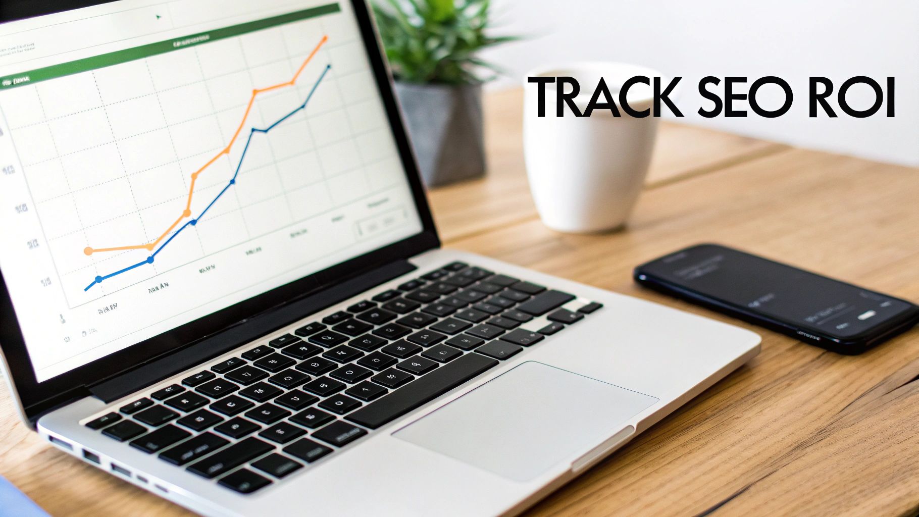 A physician analyzes charts and graphs on a laptop, tracking practice growth.
