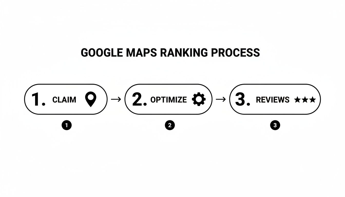 Infographic about how to get on top of google map listing