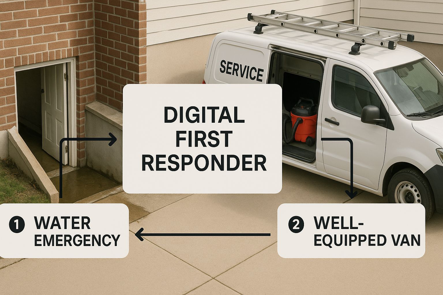Infographic about seo for water damage companies restoration rocket