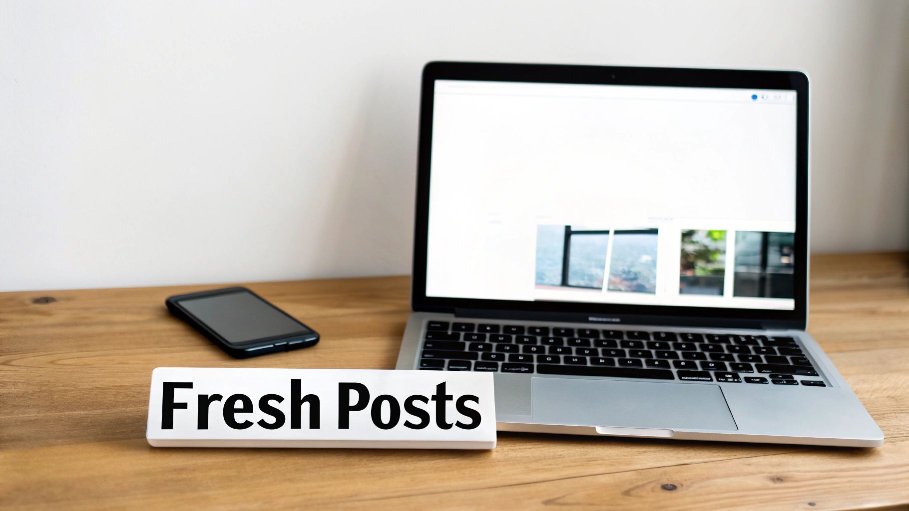 A small business owner adds fresh photos of their team to their Google Business Profile on a tablet.