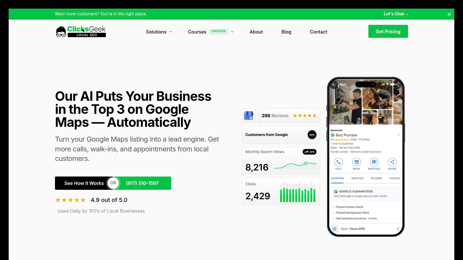 A Google Maps listing for a local service business, demonstrating visibility in local search results.