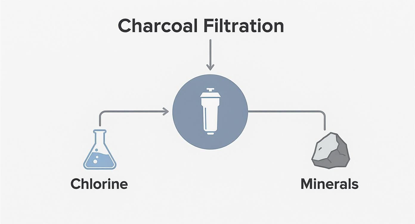 Infographic about charcoal filter for water