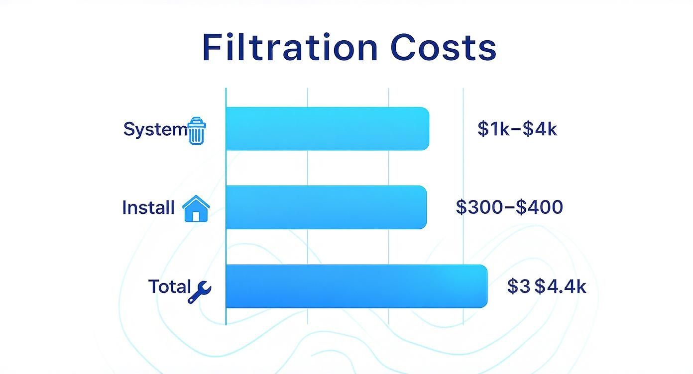 Infographic about whole house water filtration cost