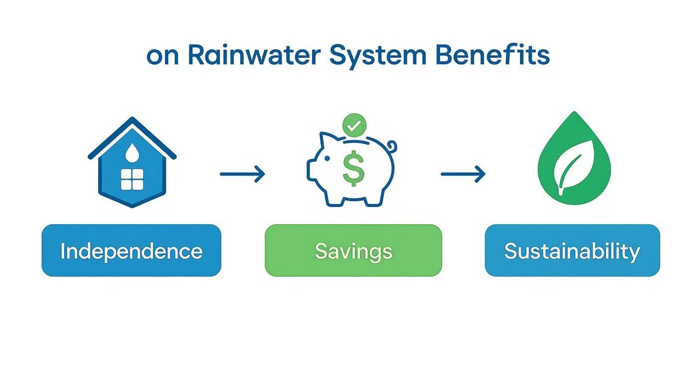 Infographic about rainwater filtration system