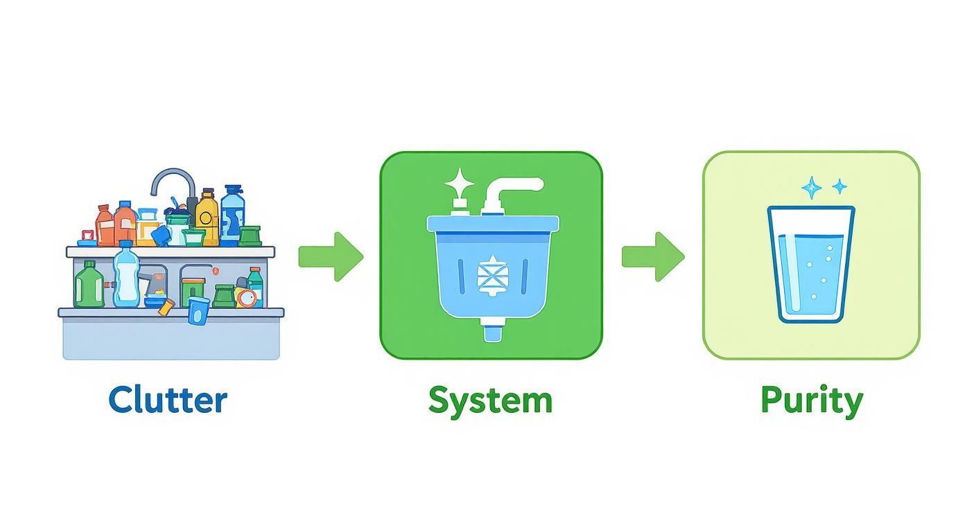 Infographic about under sink water filter systems