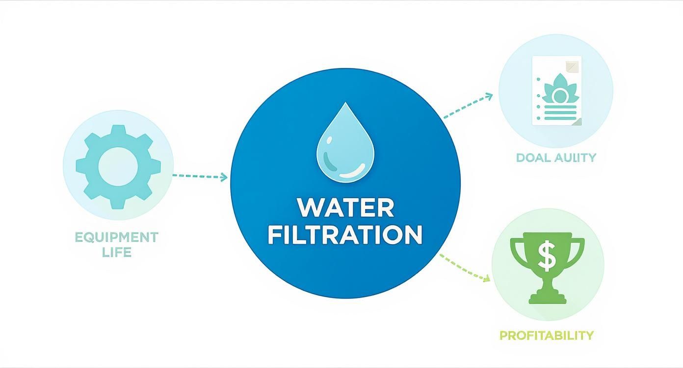 Infographic about commercial water filtration systems