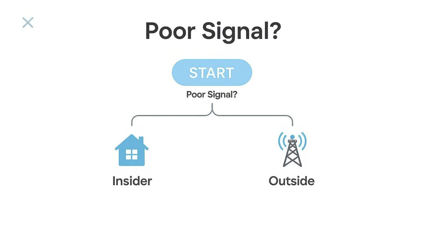 Infographic about how to improve mobile phone reception at home
