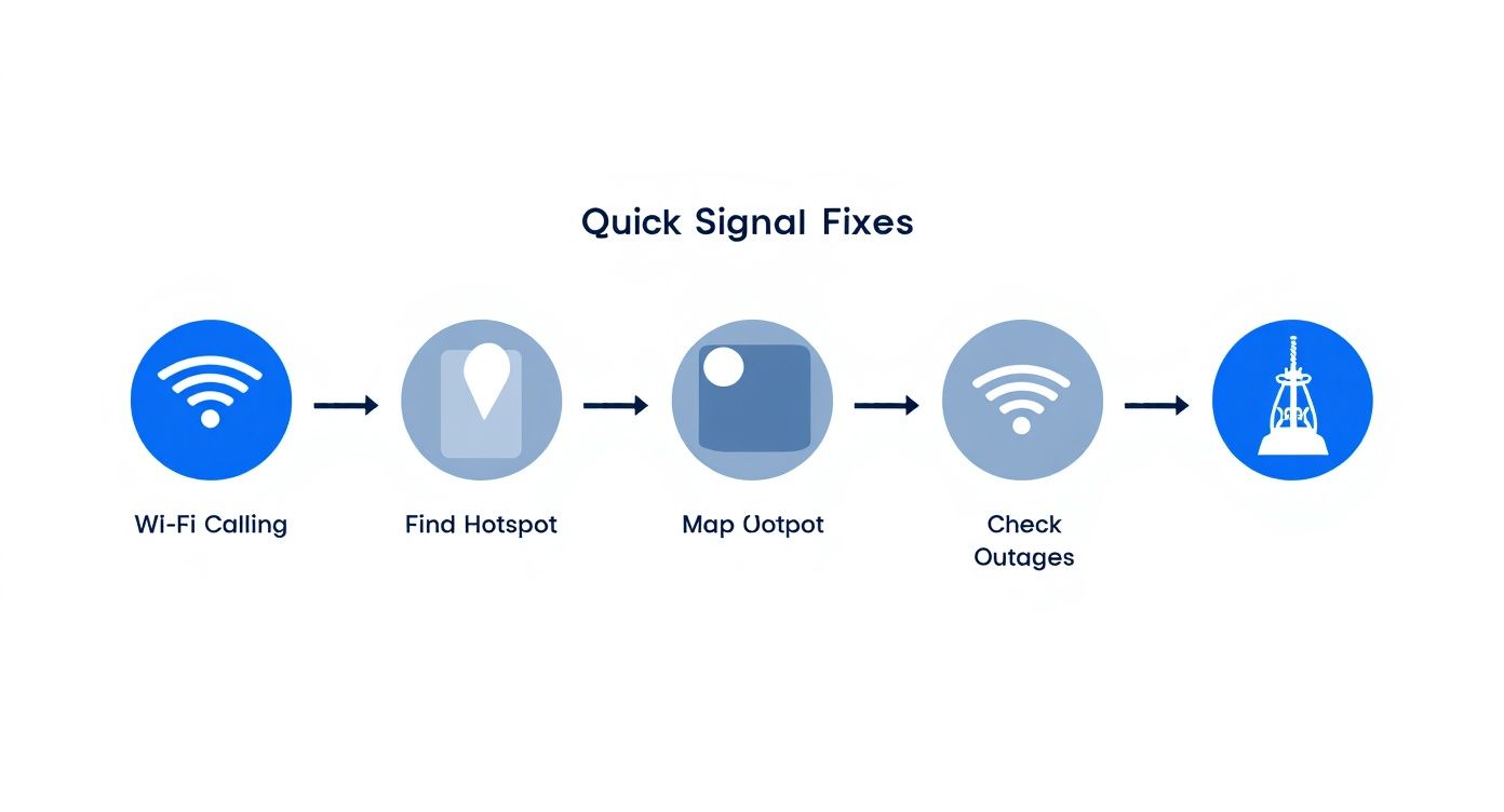 Infographic about how to improve mobile signal