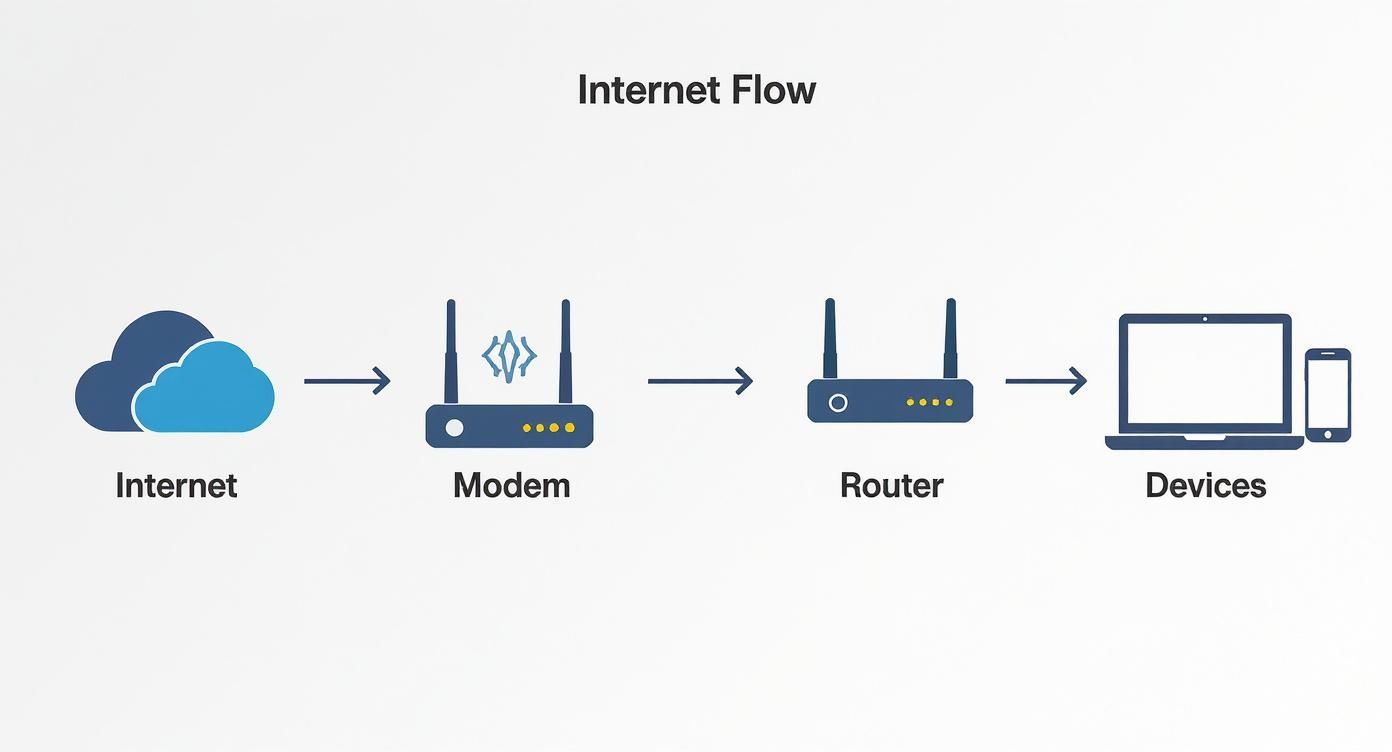 Infographic about what are routers and modems