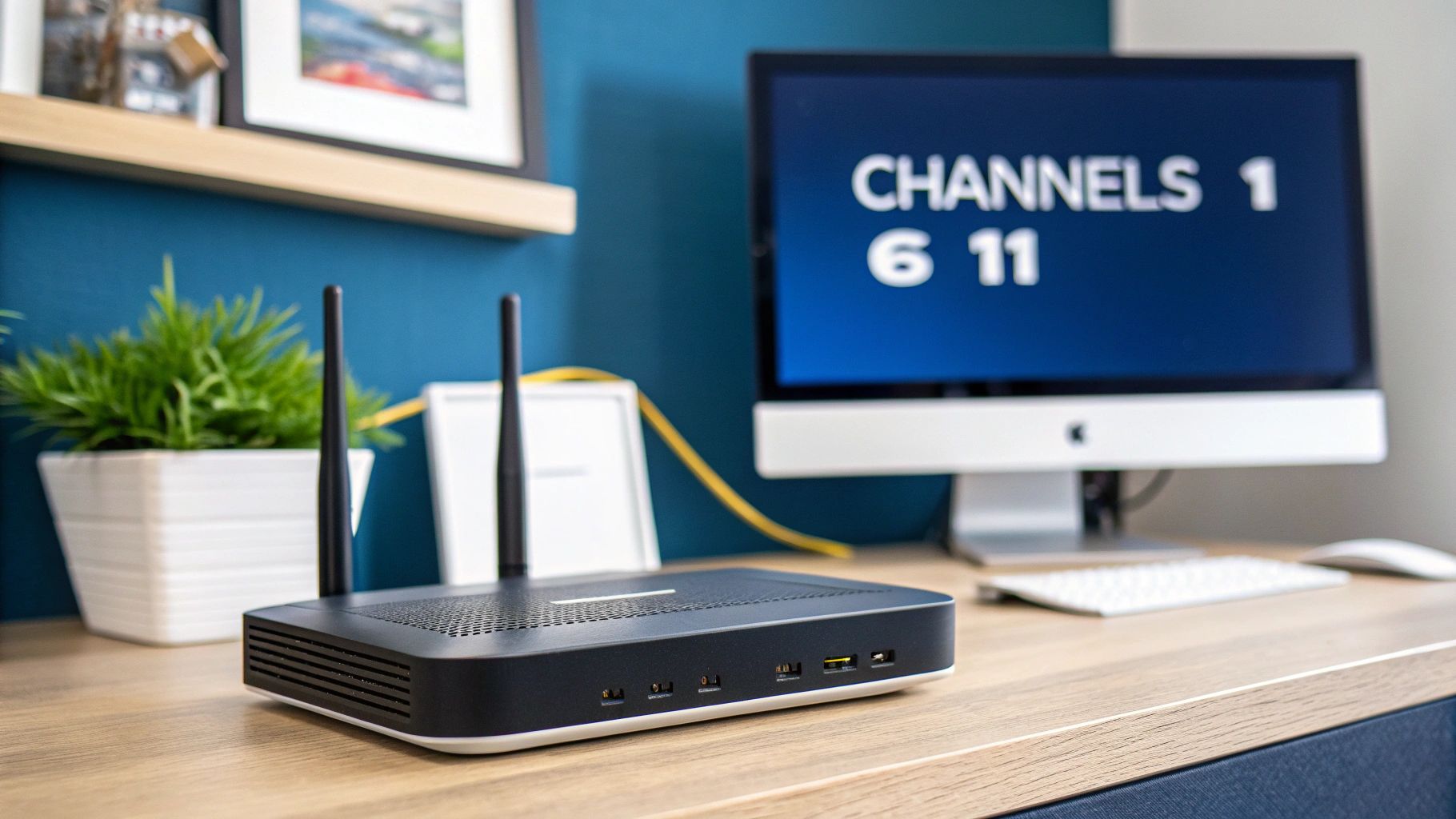A graph showing WiFi channel overlap and congestion