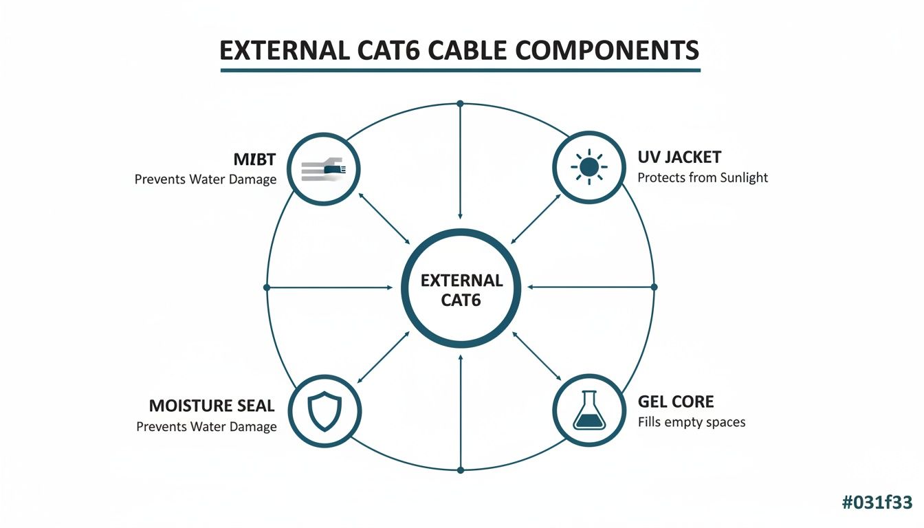 Infographic about external cat6 cable