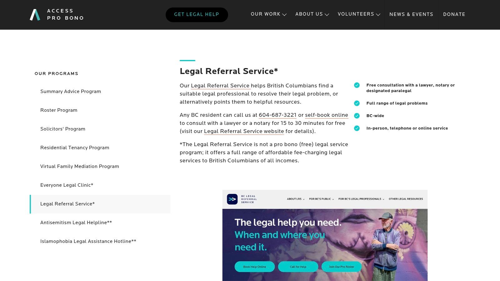 Access Pro Bono – Legal Referral Service