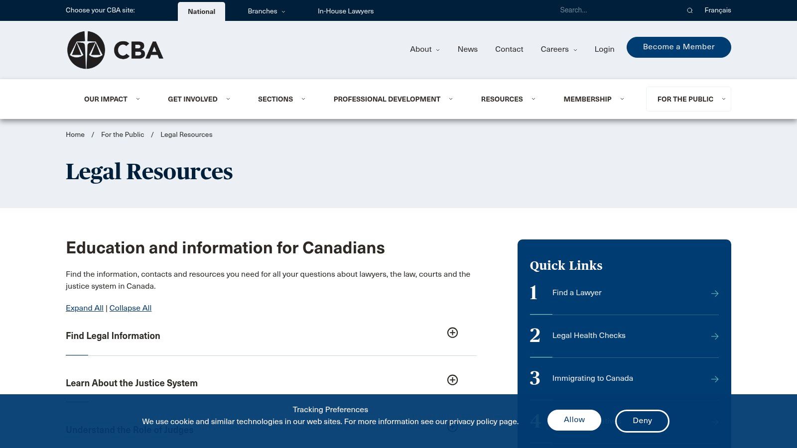 Canadian Bar Association (CBA) – Find‑a‑Lawyer