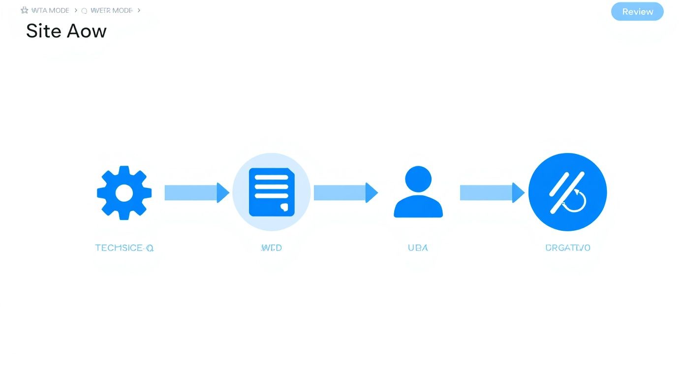 Infographic about how to do a site audit