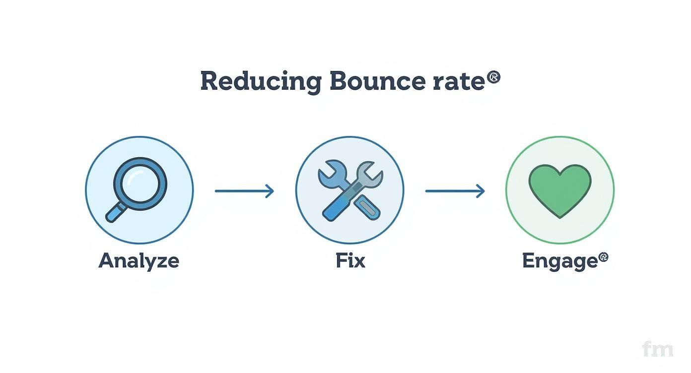 Infographic about how to reduce website bounce rate