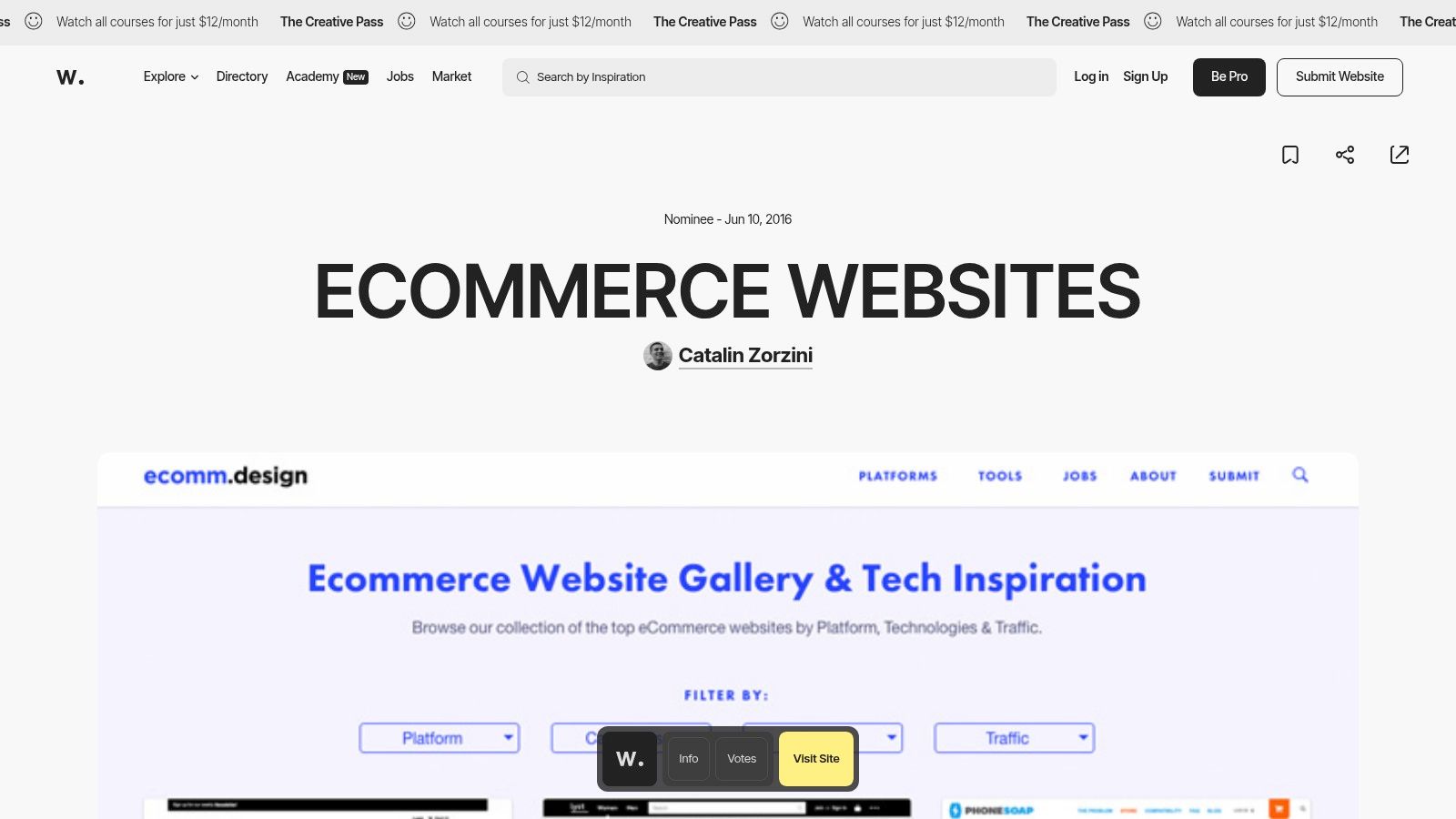 Awwwards – eCommerce Websites Gallery