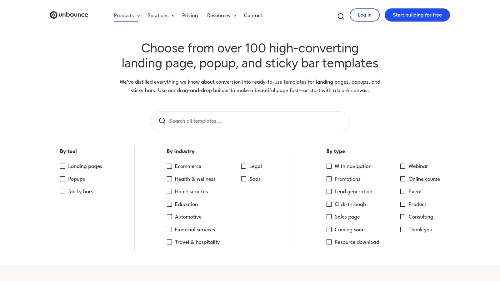 Unbounce (Templates + Examples)