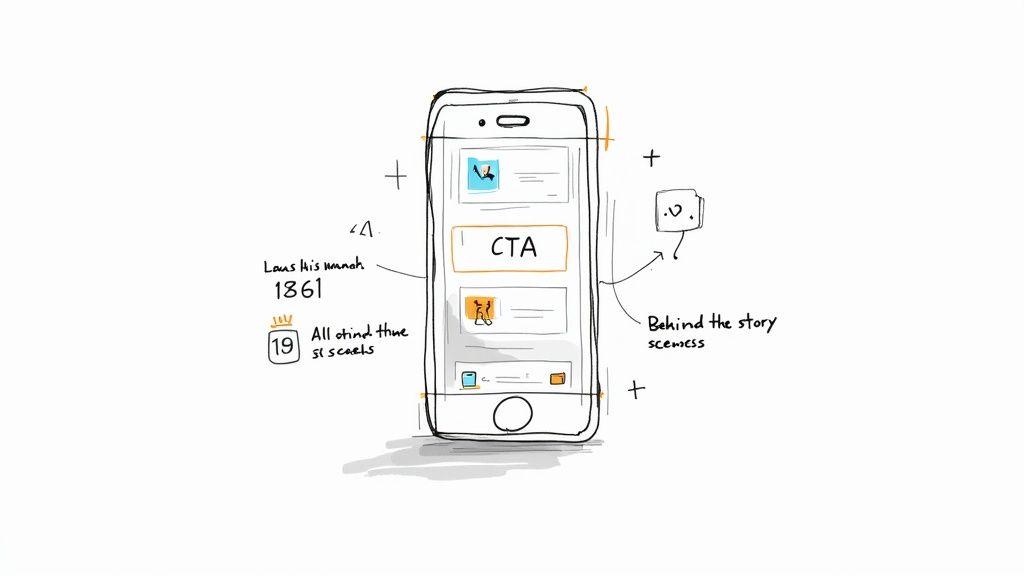 A person sitting comfortably, using a phone with a chart icon, symbolizing social media marketing success.