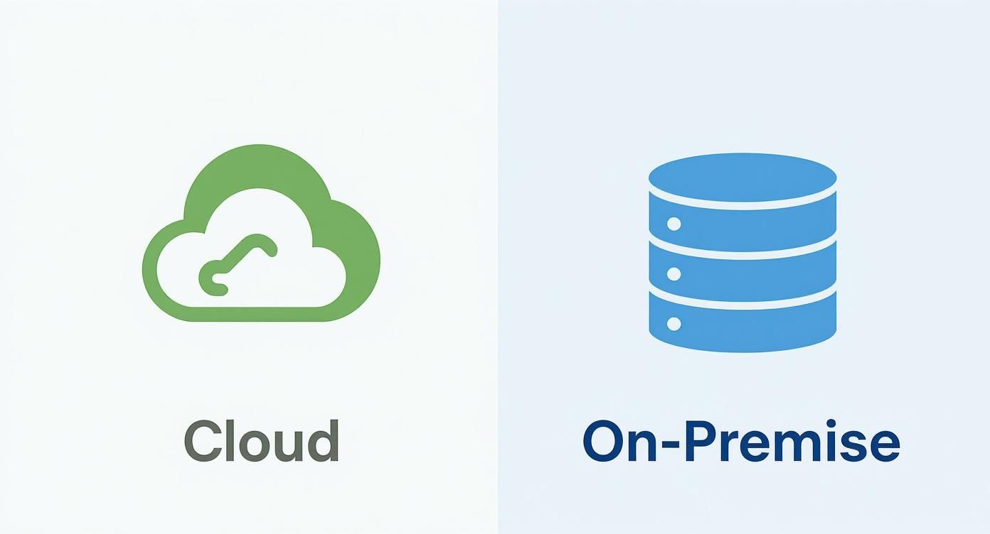 Infographic comparing cloud and on-premise document management systems