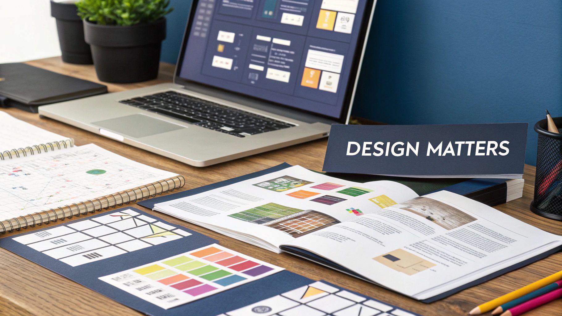 Author reviewing a professional book cover design and interior layout