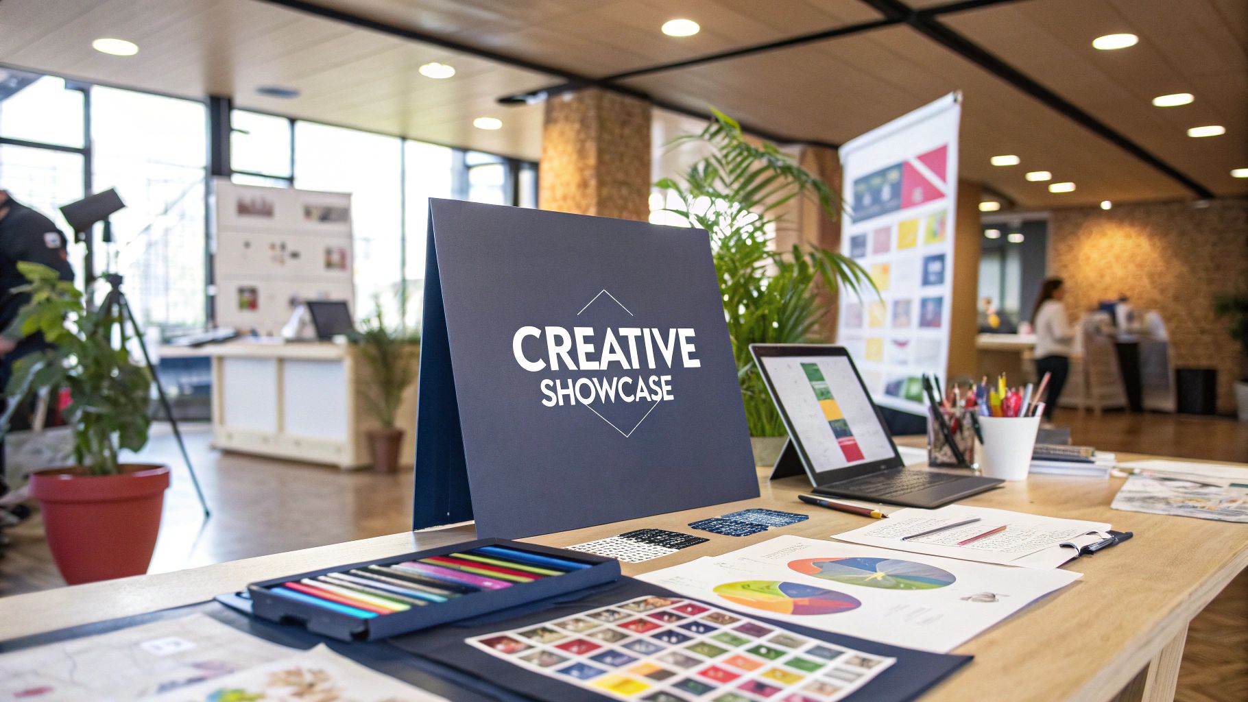 A visually dynamic about the author page featuring a collage of professional photos, design elements, and a short, impactful bio.