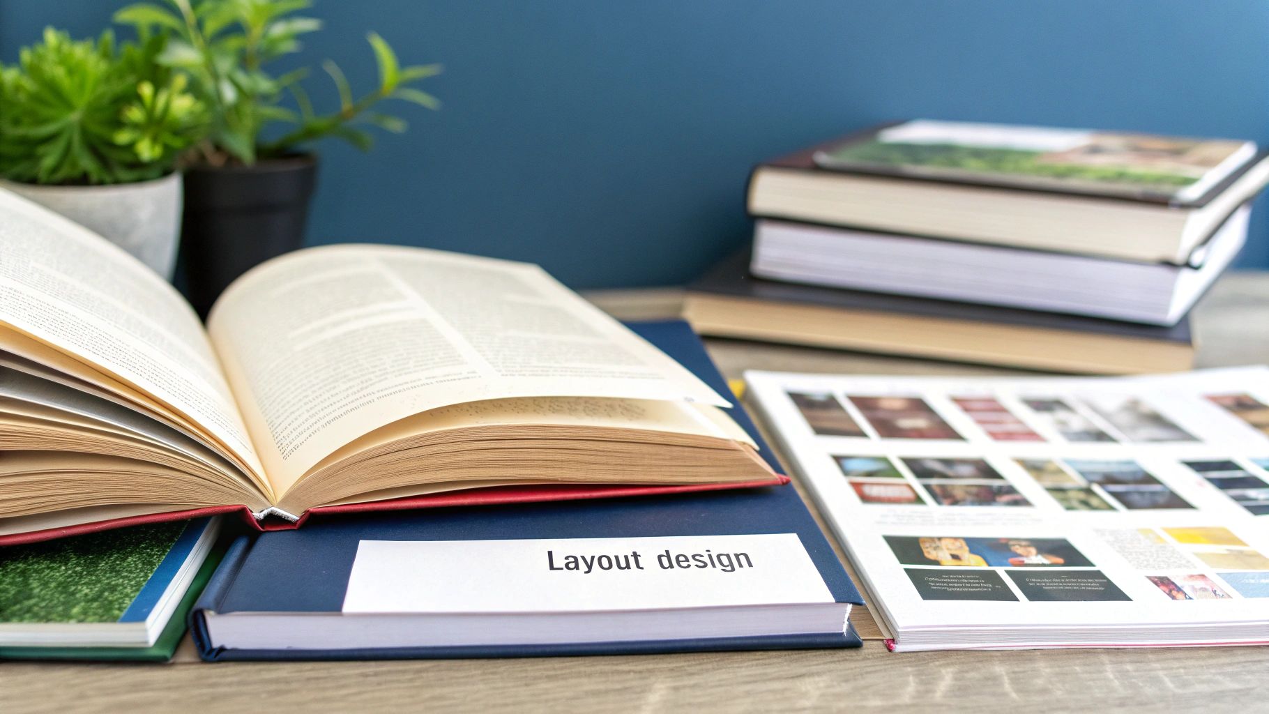 A person holding an open book, considering its size and feel