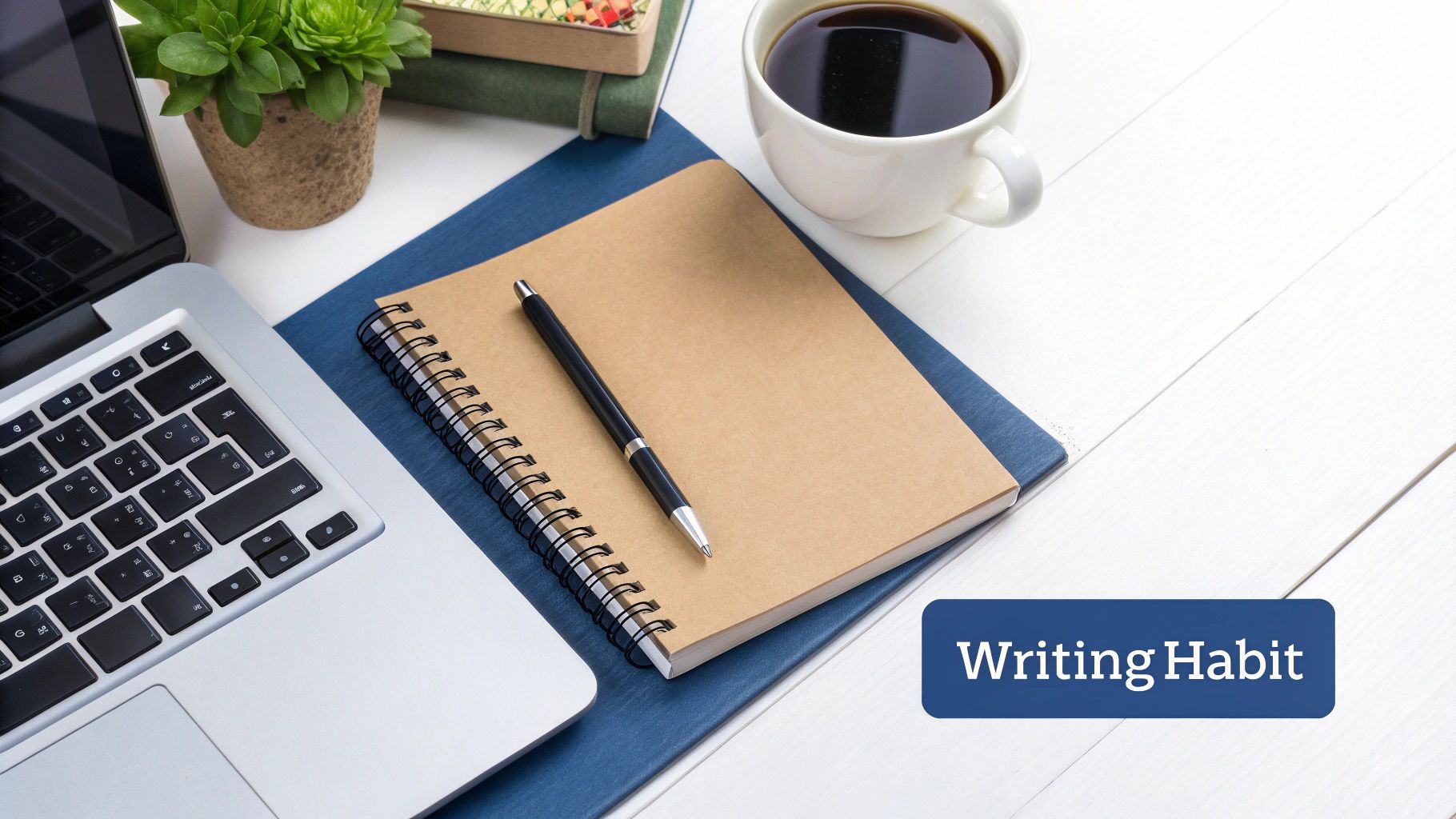 Image of woman writing at a desk