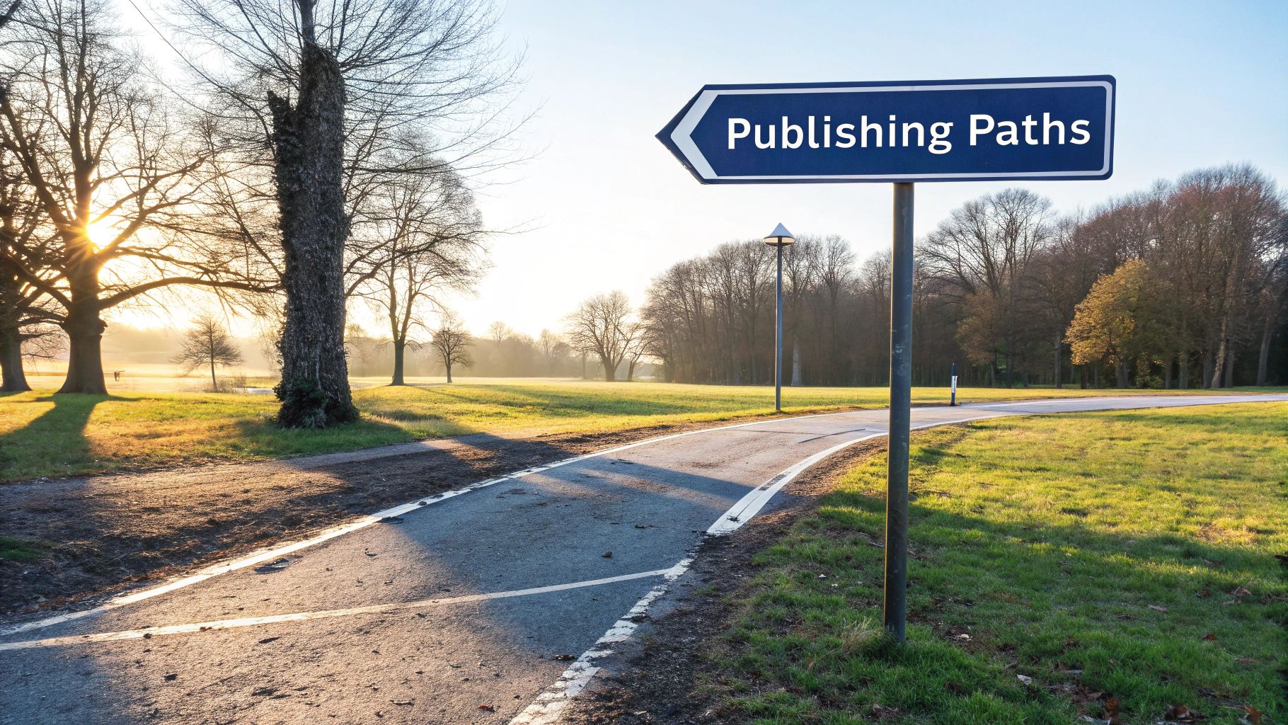 Author weighing two books in their hands, symbolizing the choice between traditional and self-publishing.