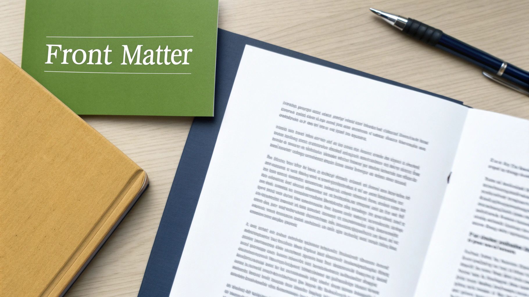 A close-up shot of the front matter of a professionally published book, showing the title page and table of contents.