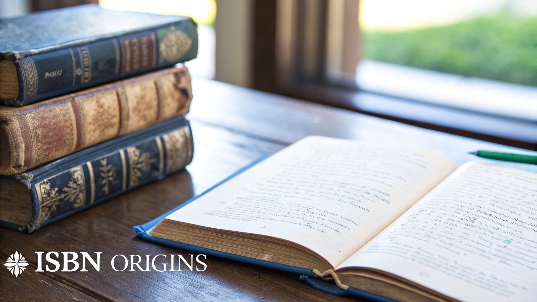 Old books on a shelf, evoking a sense of history before digital systems.