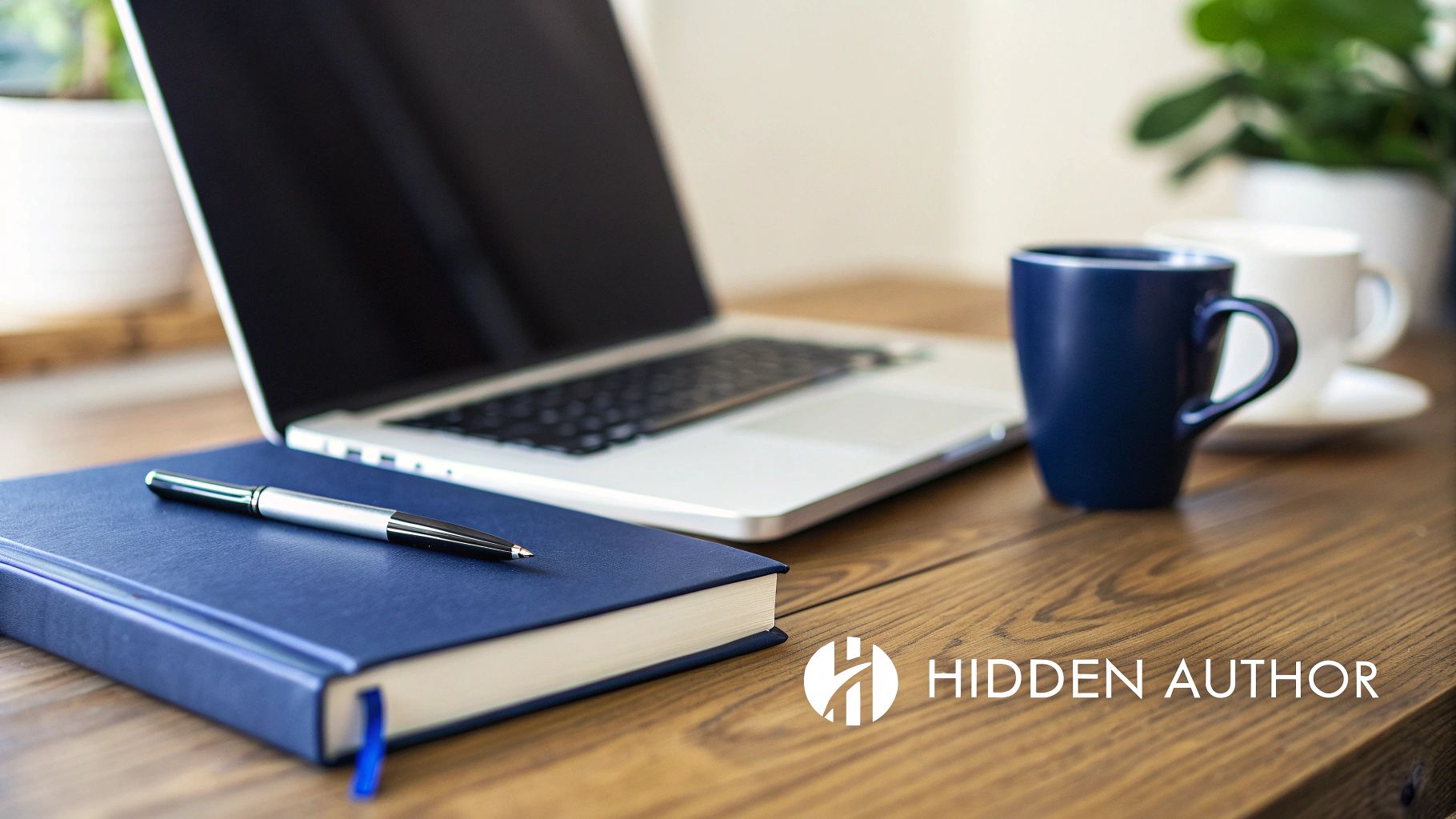 A person's hands typing on a vintage typewriter, representing the ghostwriting process.