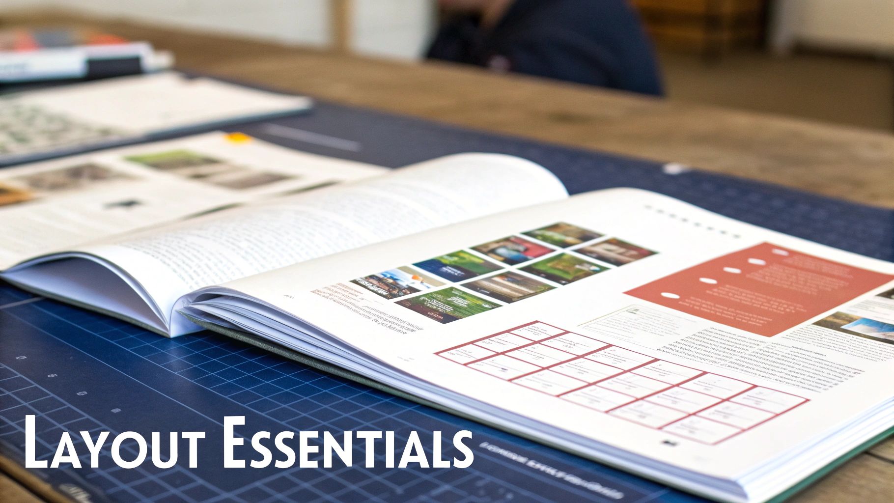 A book's front matter, including the title and copyright pages, displayed neatly on a table.
