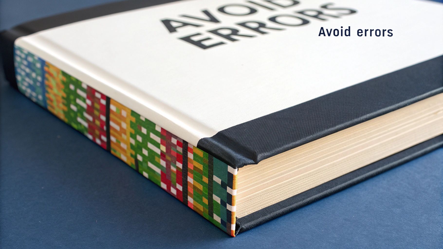 A person holding a book with a blurred background, illustrating a common mockup mistake.