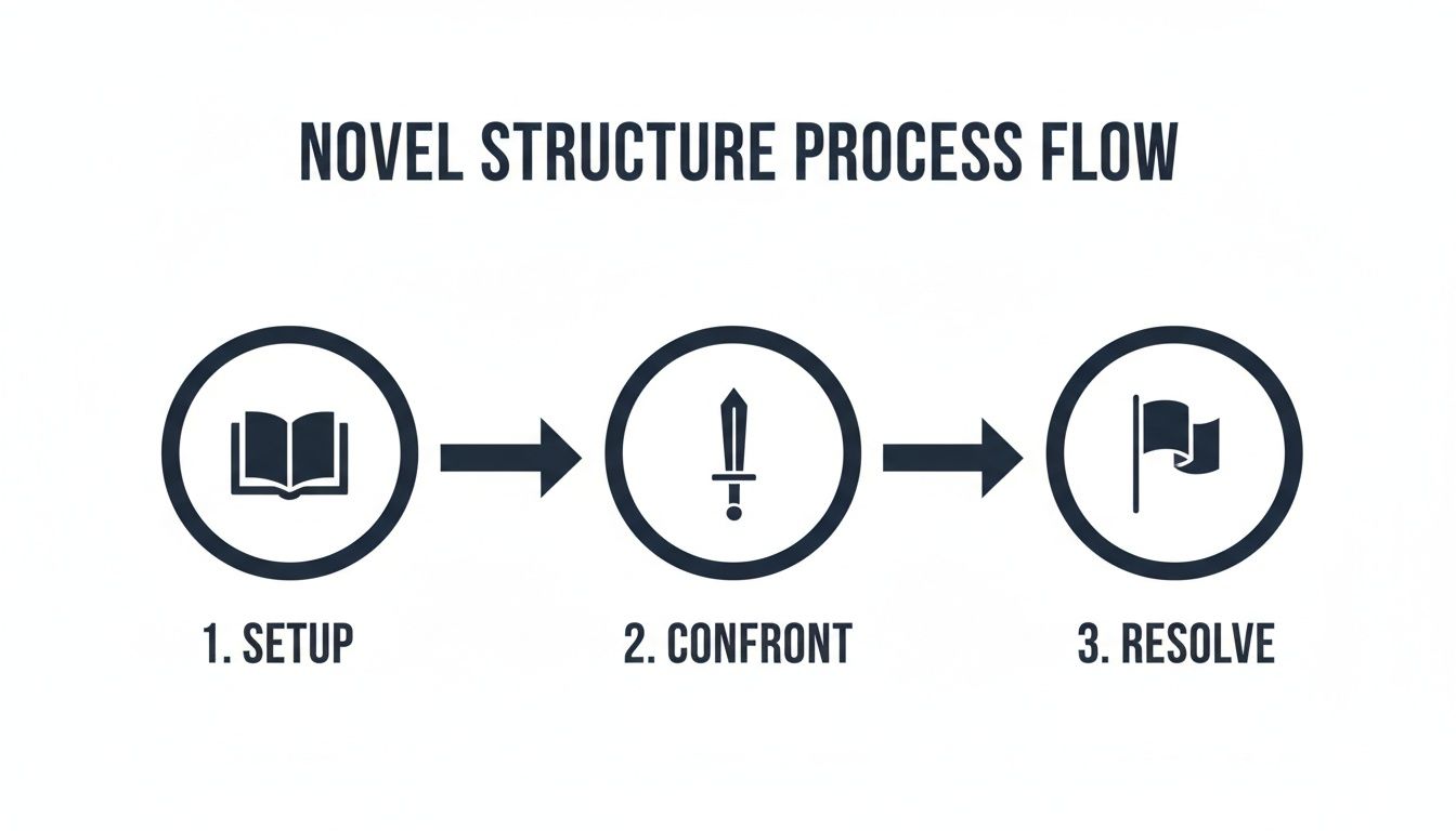 Infographic about how to structure a novel