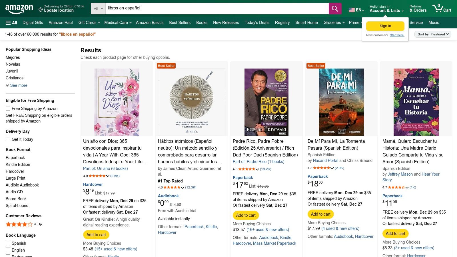 Amazon – Libros en español