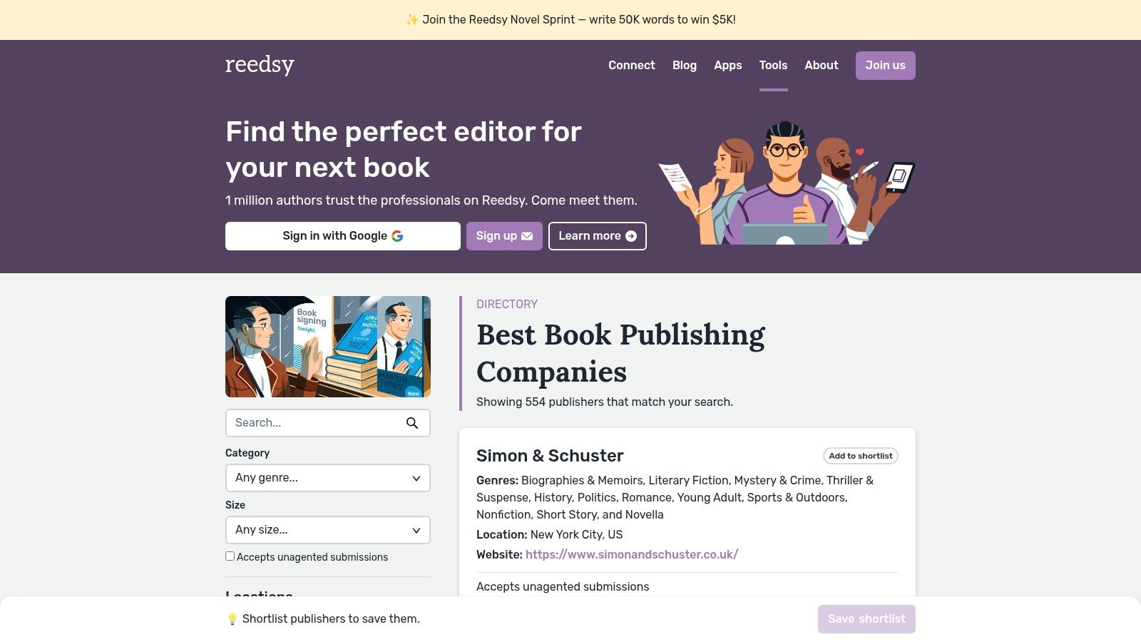 Reedsy Publishers Directory